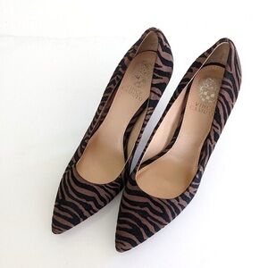 Vince Camuto Black and Brown Zebra Heels